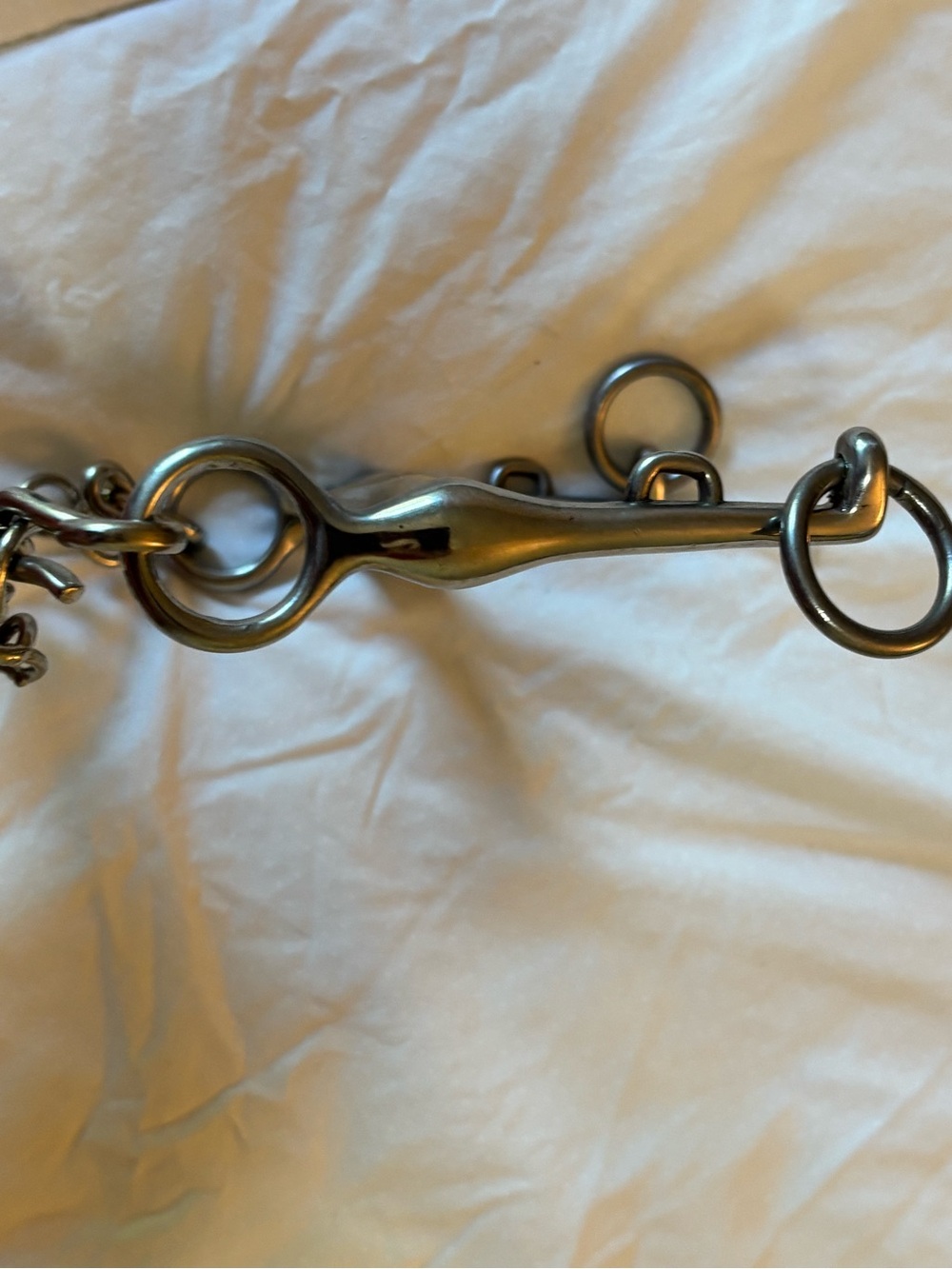 Antique style Stainless Steel Horse Bit with Chain - Silver - Picture 3 of 9